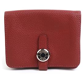 Hermès-Hermes Coin Purse in Rouge H Togo Leather-Red