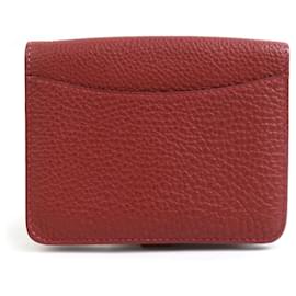 Hermès-Hermes Coin Purse in Rouge H Togo Leather-Red