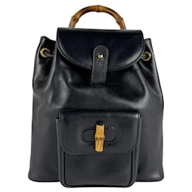 Gucci-Gucci Black Leather Backpack-Black