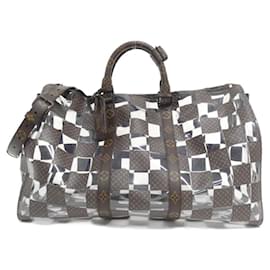 Louis Vuitton-Louis Vuitton Monogram Chess Keepall Bandouliere 50cm Boston Bag-Brown,Monogram