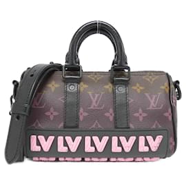 Louis Vuitton-Louis Vuitton Monogram Keepall XS Boston Bag-Brown,Black,Monogram
