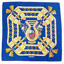 Hermès-Hermes Carre 90 AUX CHAMPS Field Scarf-Blue