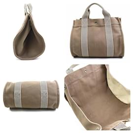 Hermès-Sac fourre-tout en coton marron Hermes-Marron