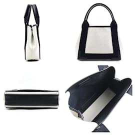 Balenciaga-Sac à main Balenciaga Navy Cabas XS-Noir,Écru