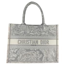 Christian Dior-Christian Dior Handbag Book Tote Medium Canvas Grey-Brown