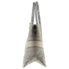 Christian Dior-Christian Dior Handbag Book Tote Medium Canvas Grey-Brown