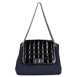Chanel-Chanel Navy Shoulder Bag-Navy blue