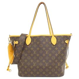 Louis Vuitton-Louis Vuitton Monogram Neverfull Inside Out MM Handbag-Brown,Golden,Yellow