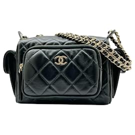 Chanel-Chanel Camera Case Bag in Black Lambskin-Black