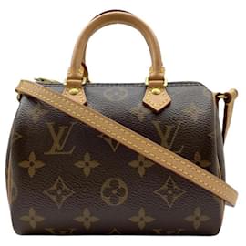 Louis Vuitton-Louis Vuitton Monogram Nano Speedy Shoulder Bag-Brown,Monogram