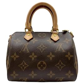 Louis Vuitton-Louis Vuitton Monogram Nano Speedy Shoulder Bag-Brown,Monogram