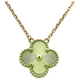 Van Cleef & Arpels-Van Cleef & Arpels Alhambra Guilloche Necklace-Golden