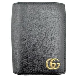 Gucci-Gucci GG Marmont Black Leather Business Card Case-Black