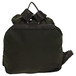 Prada-PRADA Backpack Nylon Khaki Silver Auth ep8493-Silvery,Khaki