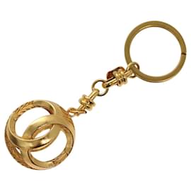 Chanel-CHANEL COCO Mark Key Ring metal Gold CC Auth ar13427-Golden