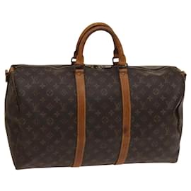 Louis Vuitton-LOUIS VUITTON Monogram Keepall Bandouliere 50 Boston Bag M41416 LV Auth KD297-Monogram