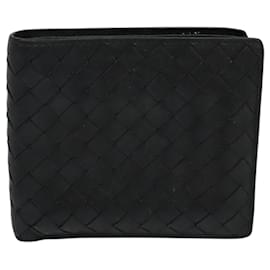 Autre Marque-BOTTEGA VENETA INTRECCIATO Bifold Wallet Leather Black Auth 117281-Black