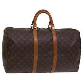 Louis Vuitton-LOUIS VUITTON Monogram Keepall 55 Boston Bag M41424 LV Auth KD301-Monogram