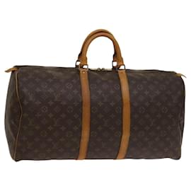 Louis Vuitton-LOUIS VUITTON Monogram Keepall 55 Boston Bag M41424 LV Auth 117912-Monogram