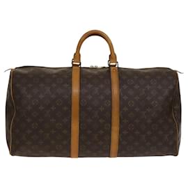 Louis Vuitton-LOUIS VUITTON Monogram Keepall 55 Boston Bag M41424 LV Auth 117912-Monogram