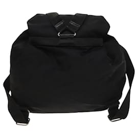 Prada-PRADA Backpack Nylon Black Silver Auth 117417-Black,Silvery