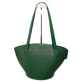 Sac en cuir EPI vert Louis Vuitton Saint Jacques vintage Vert