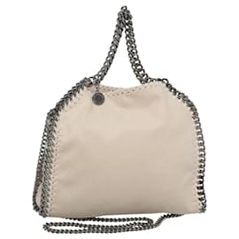 Autre Marque-Stella MacCartney Chain Shoulder Bag Suede 2way White Silver Auth BA1495-Silvery,White