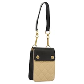 Chanel-CHANEL Sac à main en cuir d'agneau beige CC Auth 117841-Beige