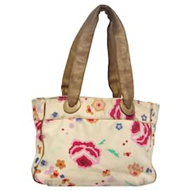 Chanel-CHANEL Sac Tote Toile Blanc CC Auth BA1187-Blanc