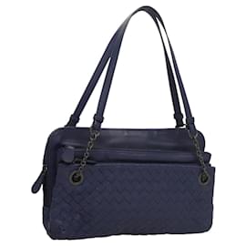 Autre Marque-BOTTEGA VENETA INTRECCIATO Hand Bag Leather Navy Auth 116562-Navy blue