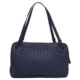 Autre Marque-BOTTEGA VENETA INTRECCIATO Hand Bag Leather Navy Auth 116562-Navy blue