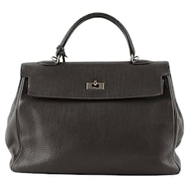 Hermès-Kelly 32 handbag in leather-Grey