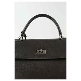 Hermès-Kelly 32 handbag in leather-Grey