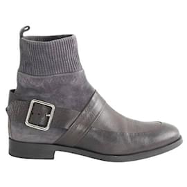 Pierre Hardy-Boots en cuir-Gris
