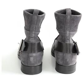Pierre Hardy-Boots en cuir-Gris