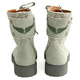 Zadig & Voltaire-Boots à lacets-Kaki