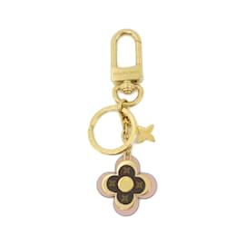 Louis Vuitton-Louis Vuitton Monogram Porte Cle Blooming Flower BB M63085 Key Ring-Brown