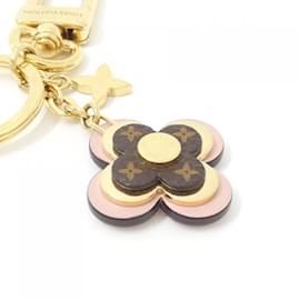 Louis Vuitton-Louis Vuitton Monogram Porte Cle Blooming Flower BB M63085 Key Ring-Brown