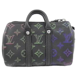 Louis Vuitton-Louis Vuitton Monogram Spotlight Porto Cle Mini Keepall Keyring-Black
