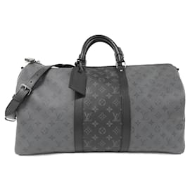 Louis Vuitton-Louis Vuitton Monogram Eclipse Reverse Keepall Bandouliere 50cm Boston Bag-Black,Grey