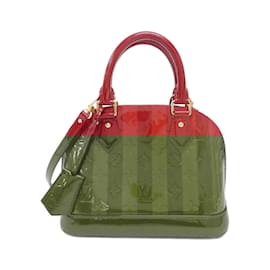 Louis Vuitton-Louis Vuitton Vernis Rayure Alma BB Handbag-Red