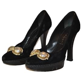 Casadei-low-cut tops-Black