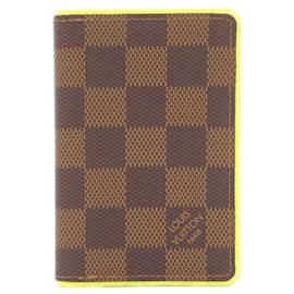 Louis Vuitton-Louis Vuitton Damier Organizer de Poche Business Card Holder-Yellow,Damier ebene