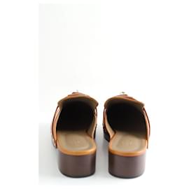 Hermès-Leather clogs-Orange
