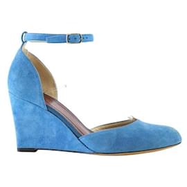 Céline-Suede heels-Blue