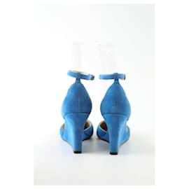 Céline-Suede heels-Blue