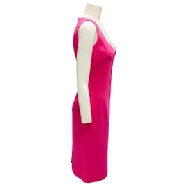 Michael Kors-Michael Kors Fuchsia Zinnia Sweetheart Neckline Sheath Dress-Pink