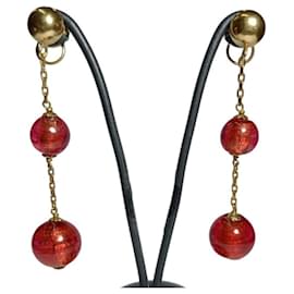 Autre Marque-Pendientes Largos Bolas de Oro 18K-Other
