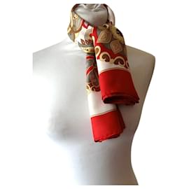 Hermès-Foulard en soie vintage-Beige