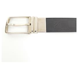 Louis Vuitton-Louis Vuitton Black Calf Leather Belt-Black